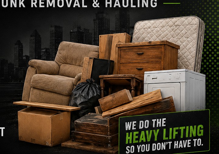 Furniture, appliances, and household items ready for removal