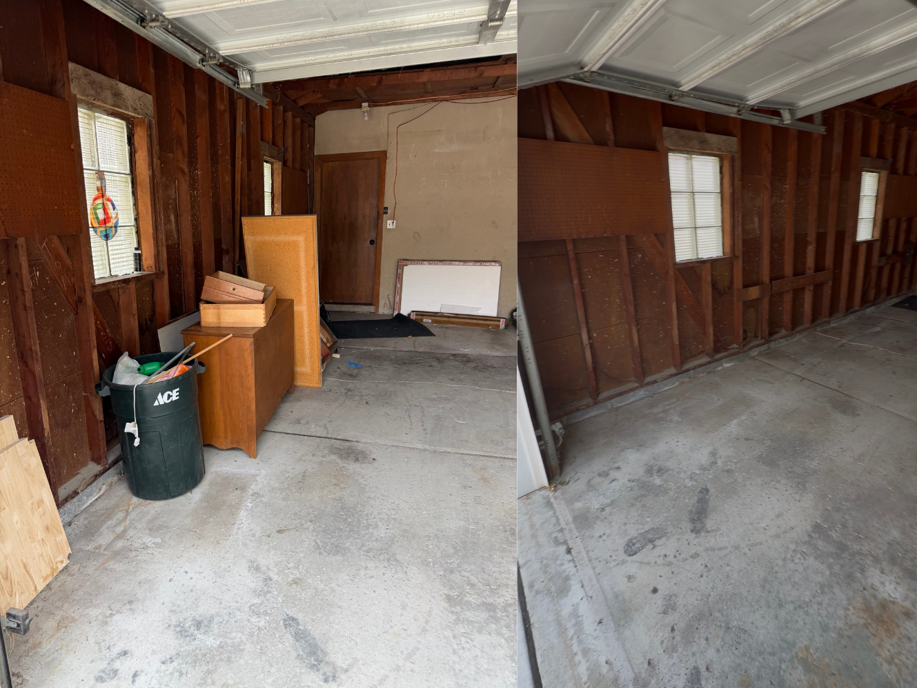 Real Steel Route garage cleanout before and after